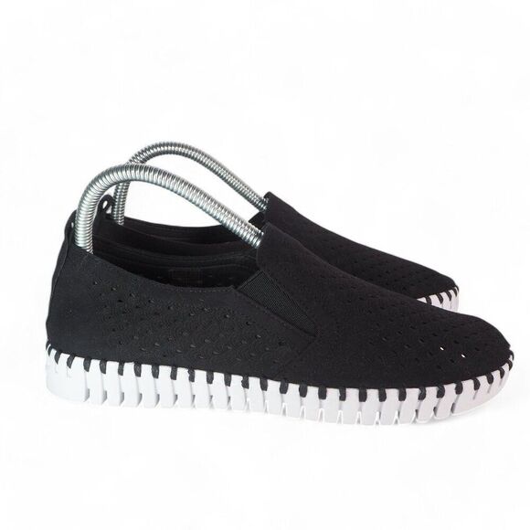 Ilse Jacobsen Tulip 139 Perforated Slip-On Sneaker Black Nubuck Women's 8/38 - Picture 4 of 11